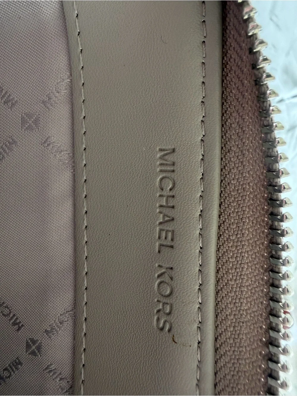 Michael Kors Metallic Silver Signature Zip Around Continental Wallet